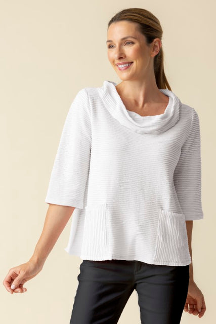 Ripple Effect Drape Neck Top