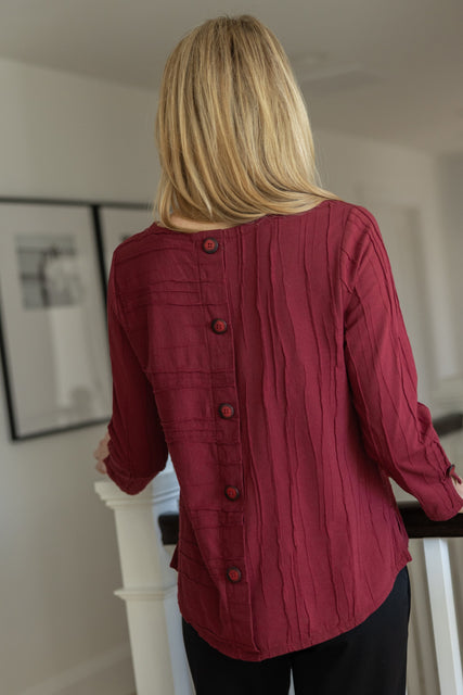 Steady Stream Button Back Pullover