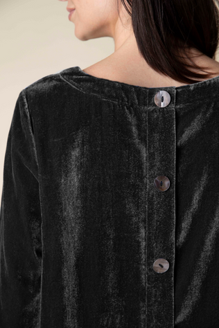 Festive Velvet Button Back Top