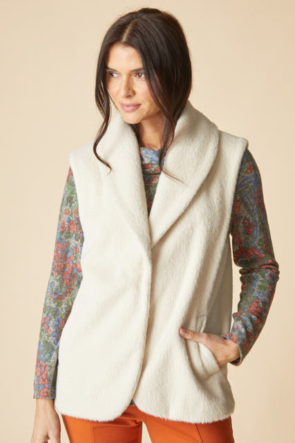 Plush Shawl Collar Vest