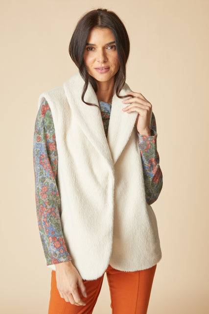 Plush Shawl Collar Vest