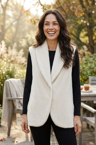 Plush Shawl Collar Vest