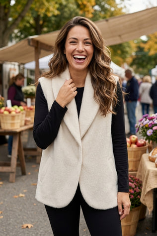 Plush Shawl Collar Vest