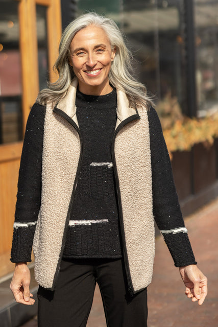 Reversable Sherpa/Faux Suede Vest
