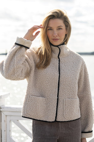 Reversable Sherpa/Faux Suede Jacket