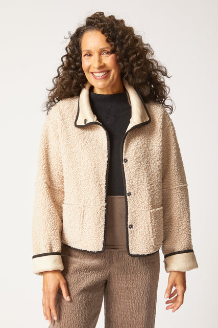 Reversable Sherpa/Faux Suede Jacket