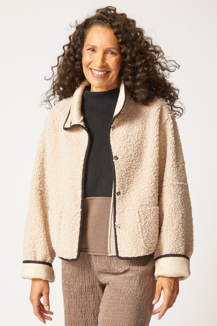 Reversable Sherpa/Faux Suede Jacket