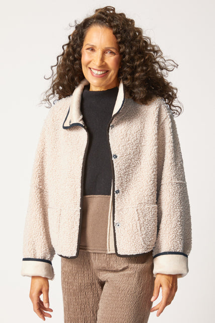 Reversable Sherpa/Faux Suede Jacket