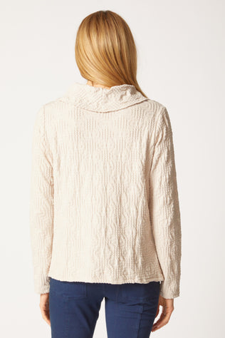 Sunburst Knit Cowl Neck Pullover