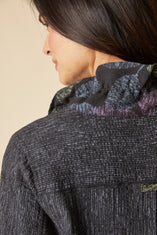 Crinkle Crepe Scattered Leaves Luna Jacket