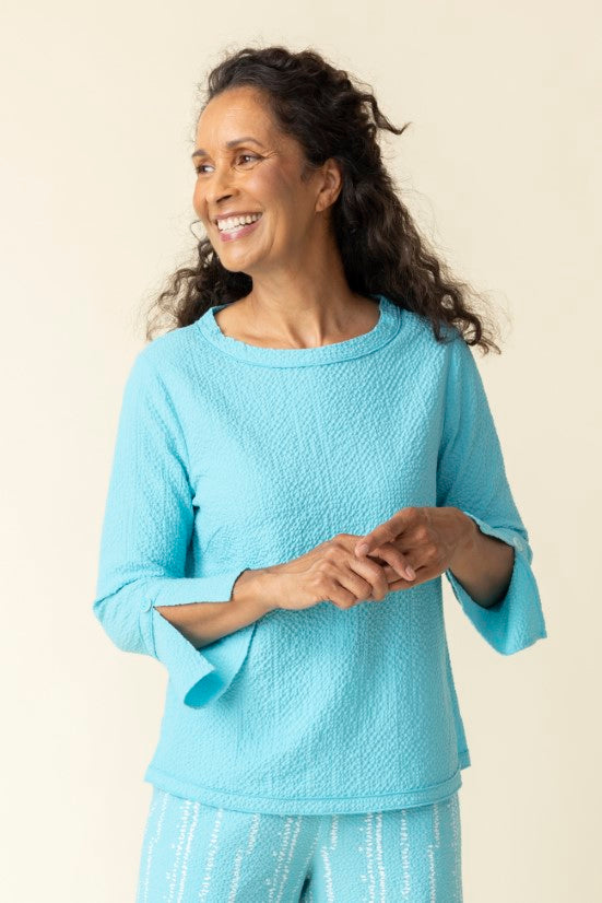Pucker Weave Flutter Sleeve Pullover – Habitat Clothes
