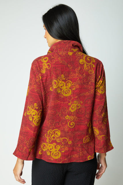 Pucker Weave Flounce Top