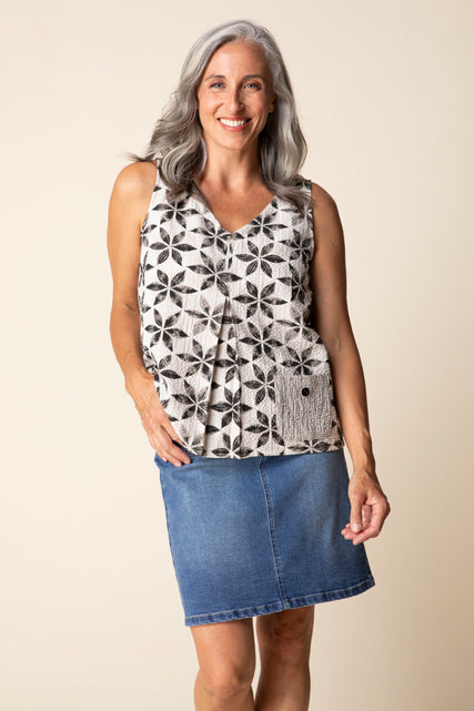 Amalfi Floral Pleat Tank
