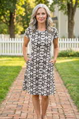 Fine Lines Pucker Weave Astrid Dress