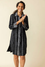 Pucker Weave Shirt Dress