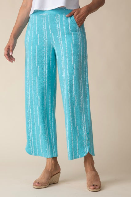 Pucker Weave Tulip Hem Pants