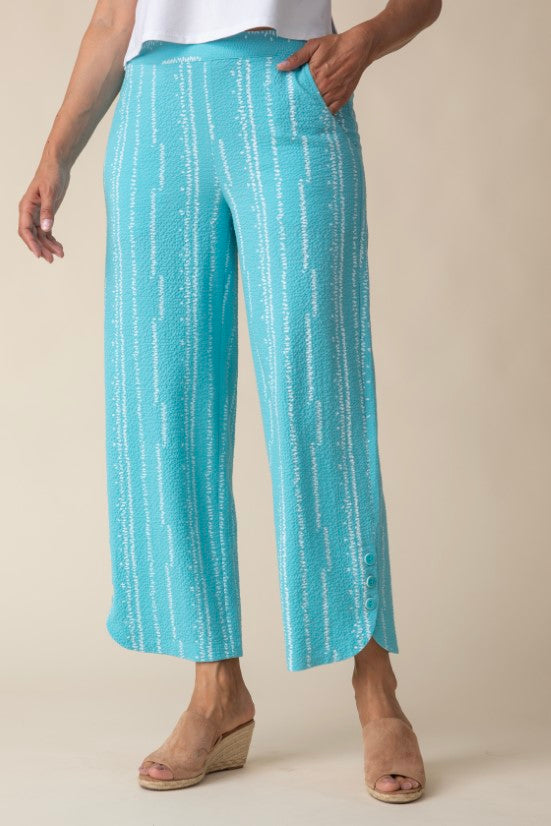 Pucker Weave Tulip Hem Pants