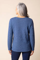Textured Wave V-Neck Top