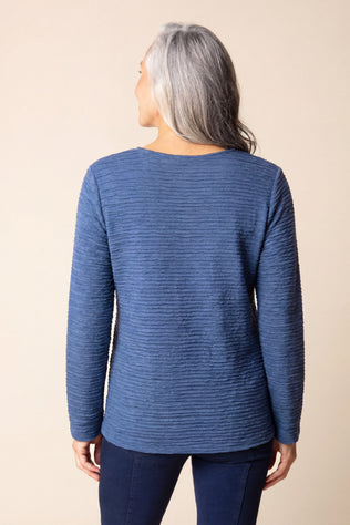 Textured Wave V-Neck Top