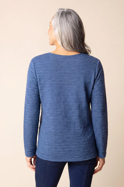 Textured Wave V-Neck Top