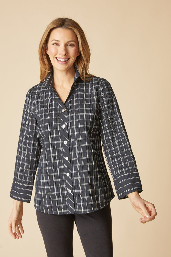 Mixed Grid Midtown Tunic