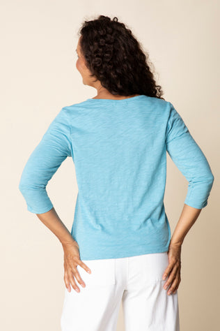 Ruched Sleeve Peruvian Cotton Tee