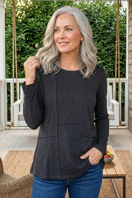 Cotton Pebble Seamed Tunic