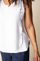 Whisper Jacquard Button Tank