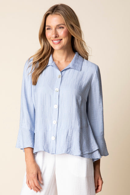 Whisper Jacquard Rayon Flounce Shirt