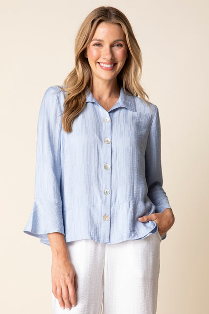 Whisper Jacquard Rayon Flounce Shirt