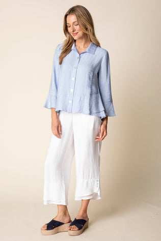 Whisper Jacquard Rayon Flounce Shirt
