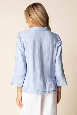 Whisper Jacquard Rayon Flounce Shirt