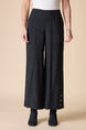 Rayon Jacquard Button-Hem Pants