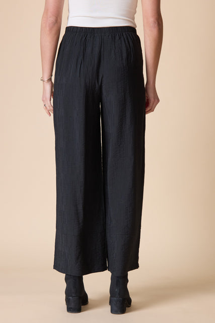 Rayon Jacquard Button-Hem Pants