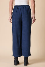 Rayon Jacquard Button-Hem Pants