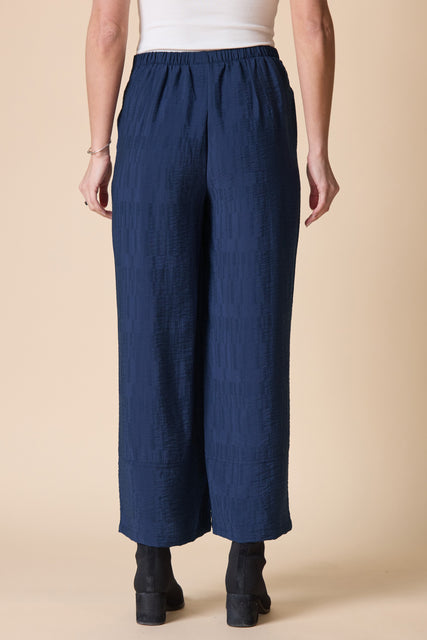 Rayon Jacquard Button-Hem Pants