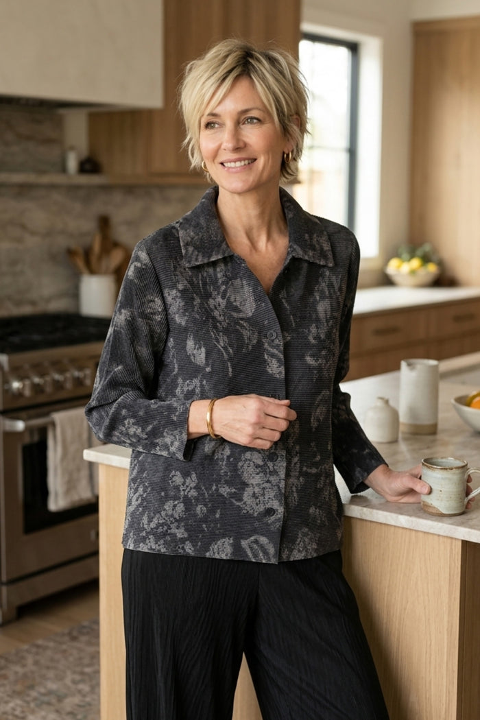 Parisian Pleats Floral Gala Jacket