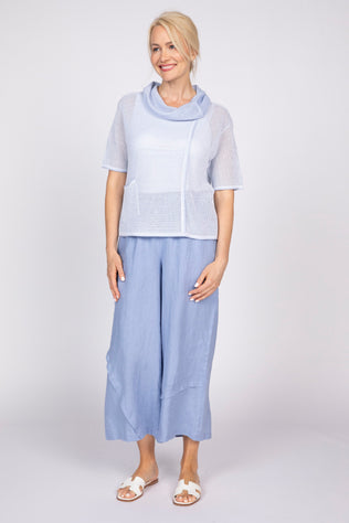 Mesh Stitch Drape Neck Topper