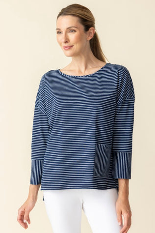 Indigo Stripe Boating Crew