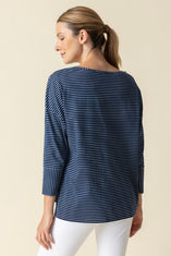 Indigo Stripe Boating Crew