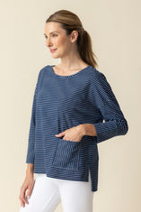 Indigo Stripe Boating Crew