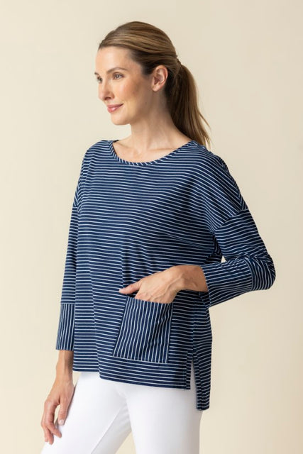 Indigo Stripe Boating Crew
