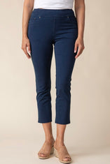 Stonewashed Capri Knit Jean