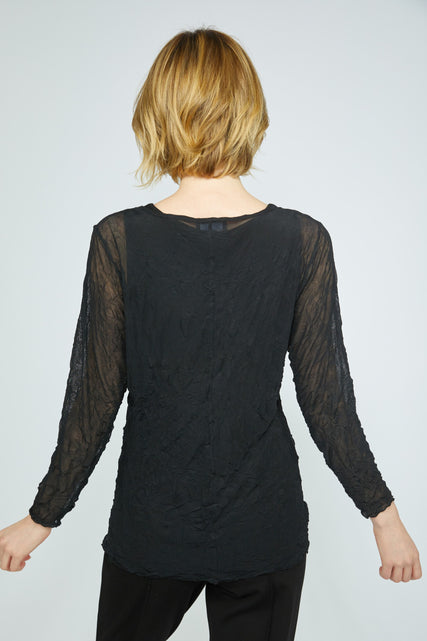 Crinkle Mesh Layering Tee