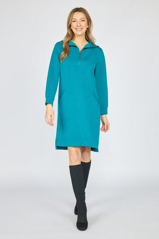 Feather Lux Knit Zip Dress