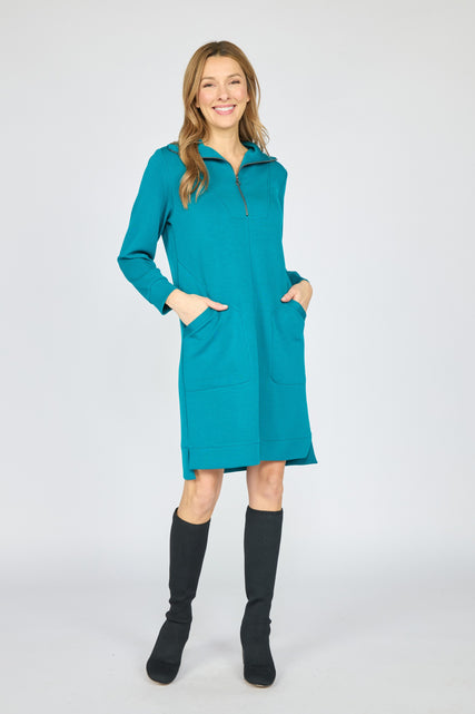 Feather Lux Knit Zip Dress