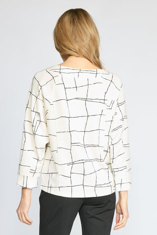 Feather Lux Knit Windowpane Pullover