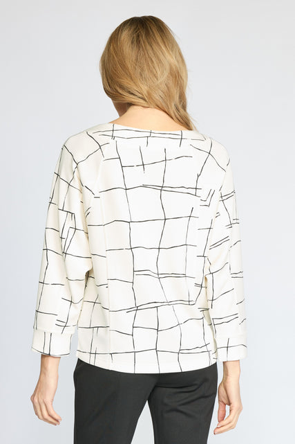 Feather Lux Knit Windowpane Pullover