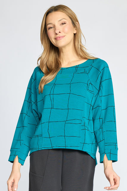 Feather Lux Knit Windowpane Pullover