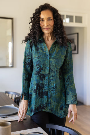 Express Travel Jacobian Floral Artist Shirt